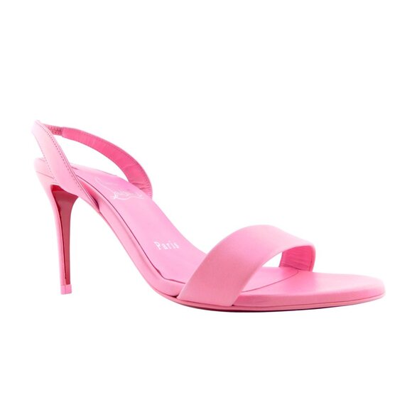 Unworn Christian Louboutin Pink Leather Strap Pump Sling Heel Sandals 36
